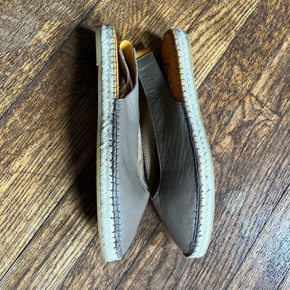 Act-Series espadrille shoes slingback leather taupe US 9 EU 40 quiet luxury